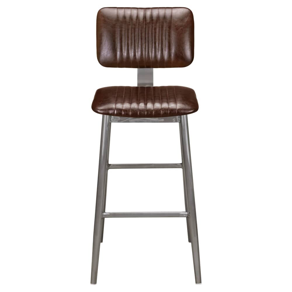 Ethan Upholstered Bar Stool in Clear Coat Metal