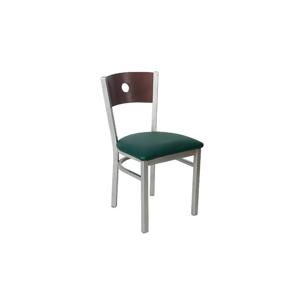 Interchangeable Circled Back Chair in Silver Metal
