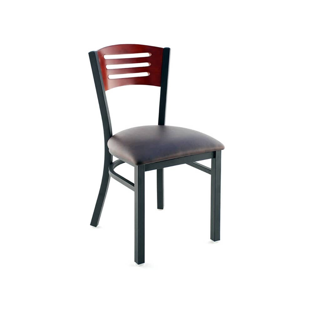 Chair in Metal with 3 Slats Back