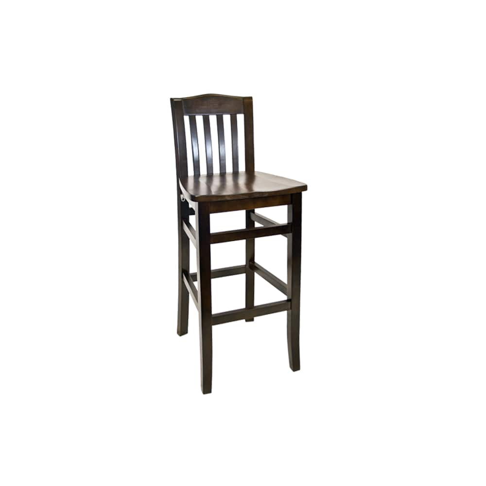 Beechwood Bar Stool in Wood with Vertical Slat
