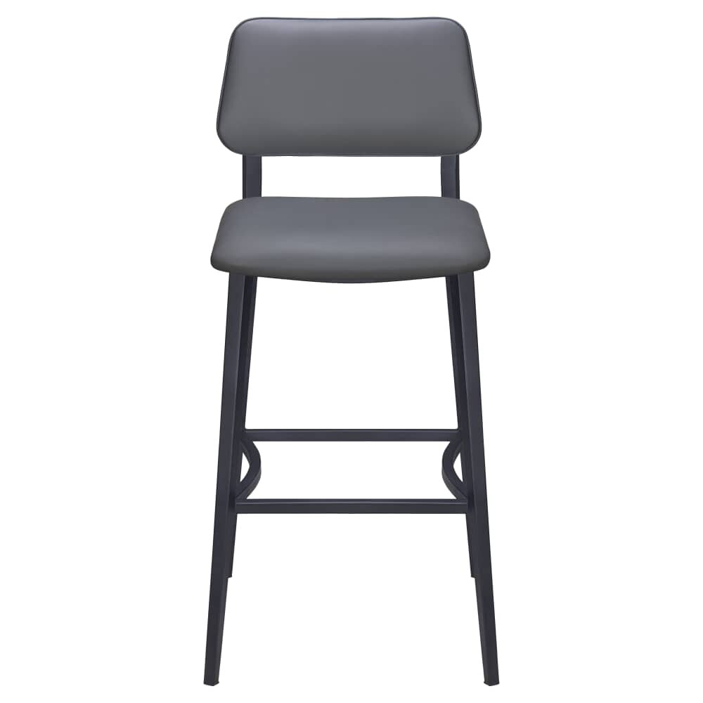 Luca Padded Back Bar Stool in Metal