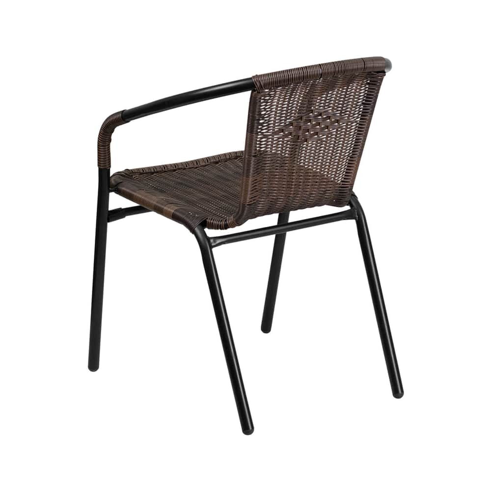 Dark Brown Chair in Rattan with Aluminum