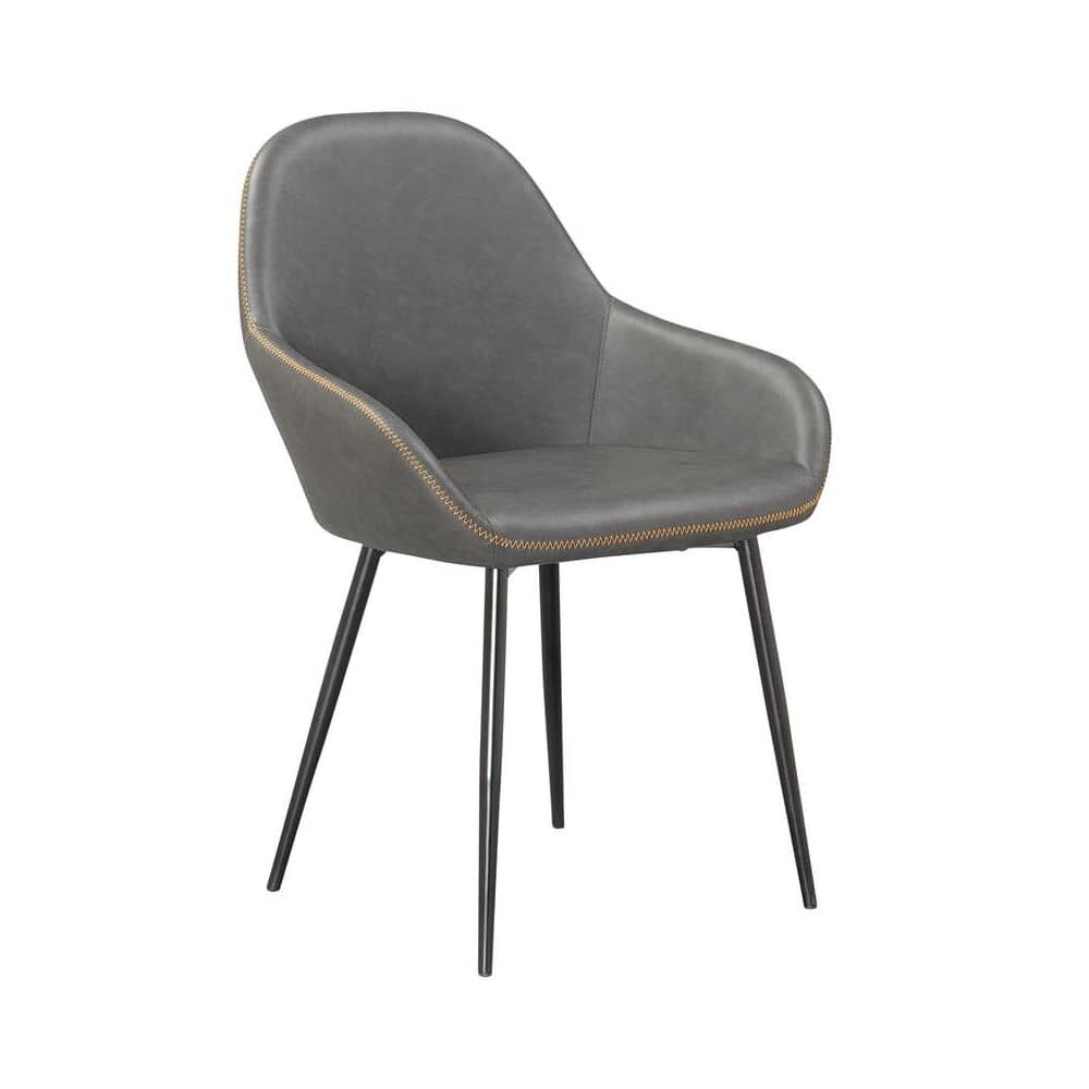 Vintage-Style Chair in Metal with Padded Seat and Back