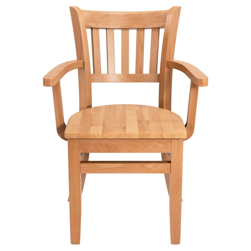 Vertical Slat Chair in Wood with Arms
