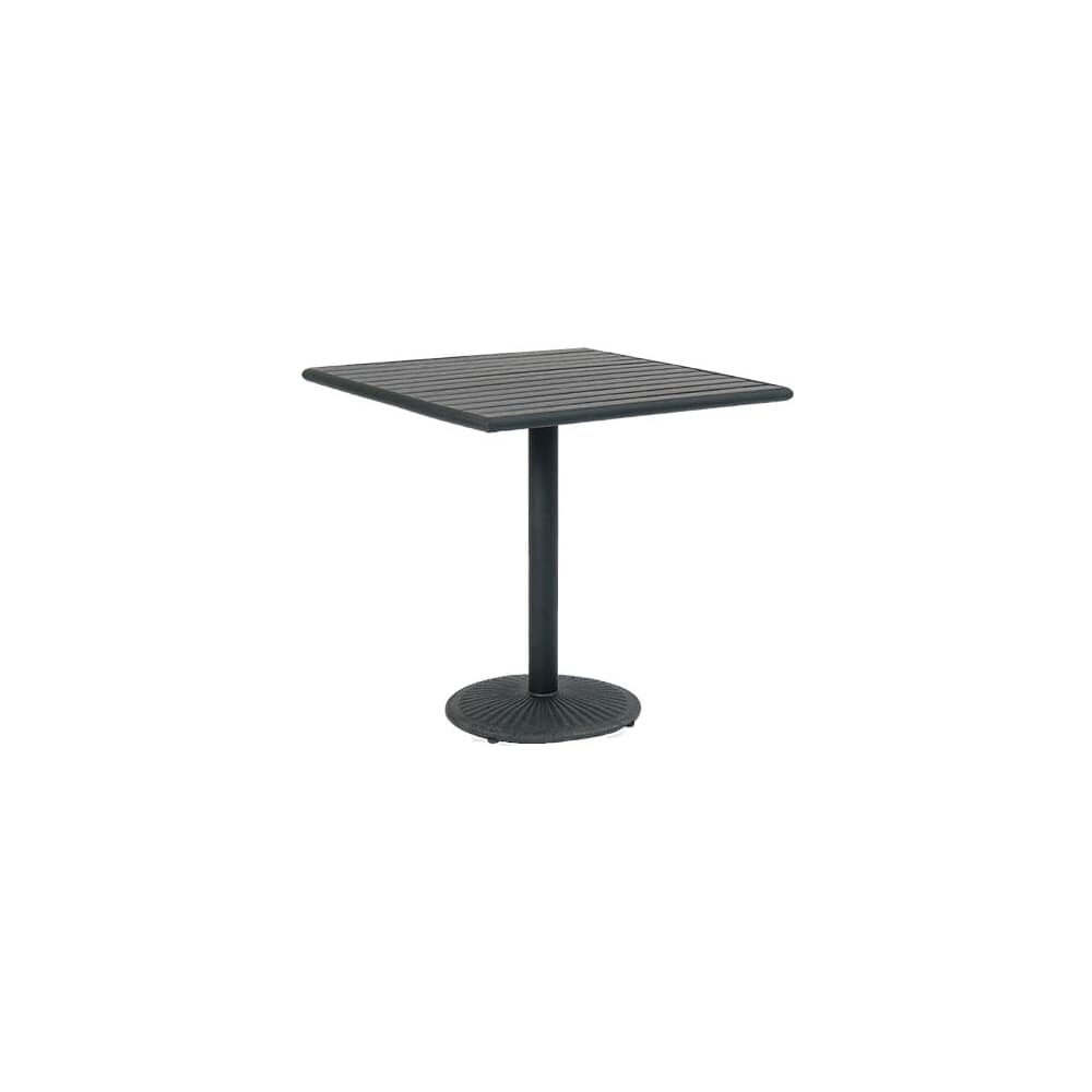 Black Finish Table Base with Faux Teak Top