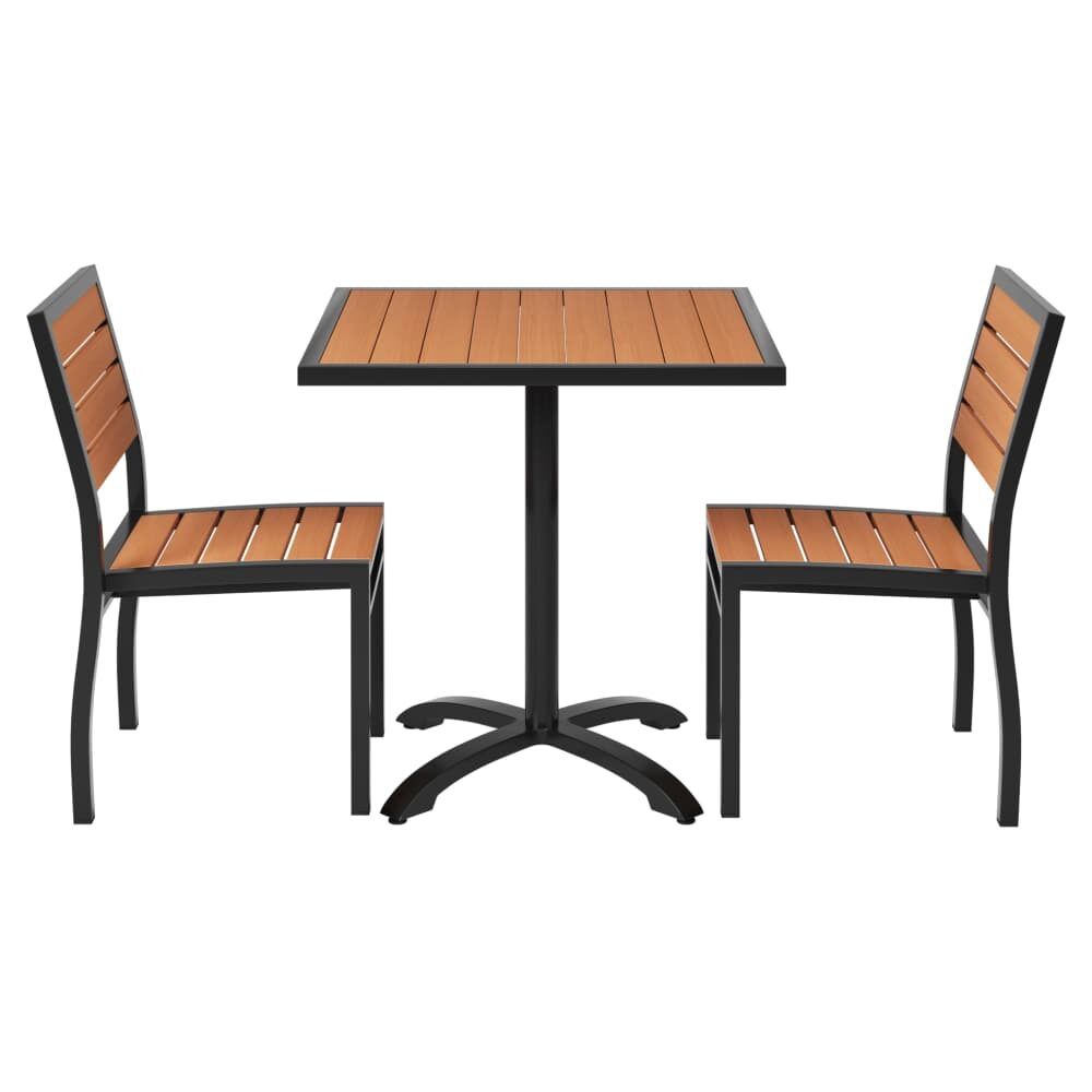 Black Aluminum Table Set with Patio Chairs