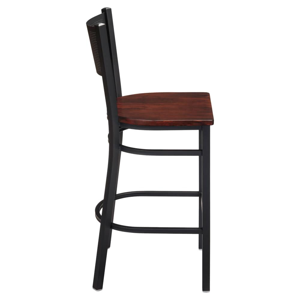 Checker Back Bar Stool in Metal