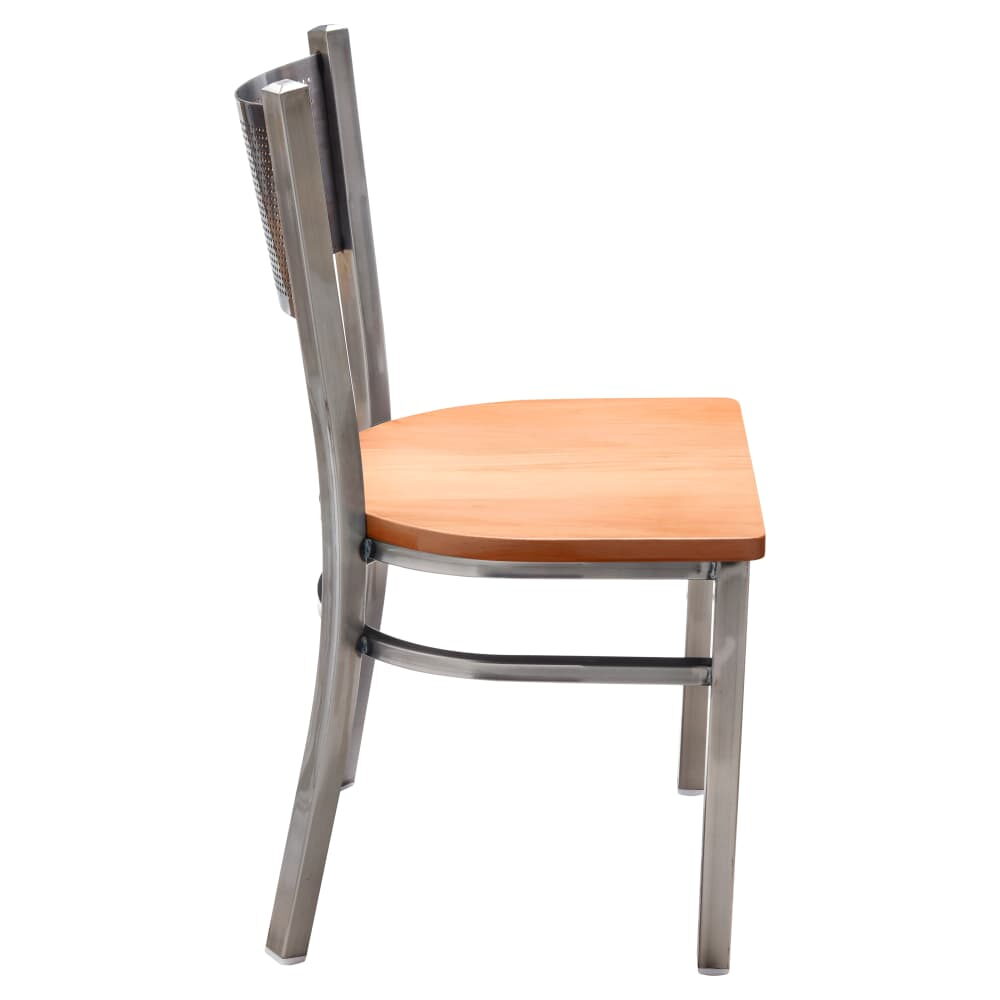 Checker Back Chair in Metal with Clear Coat