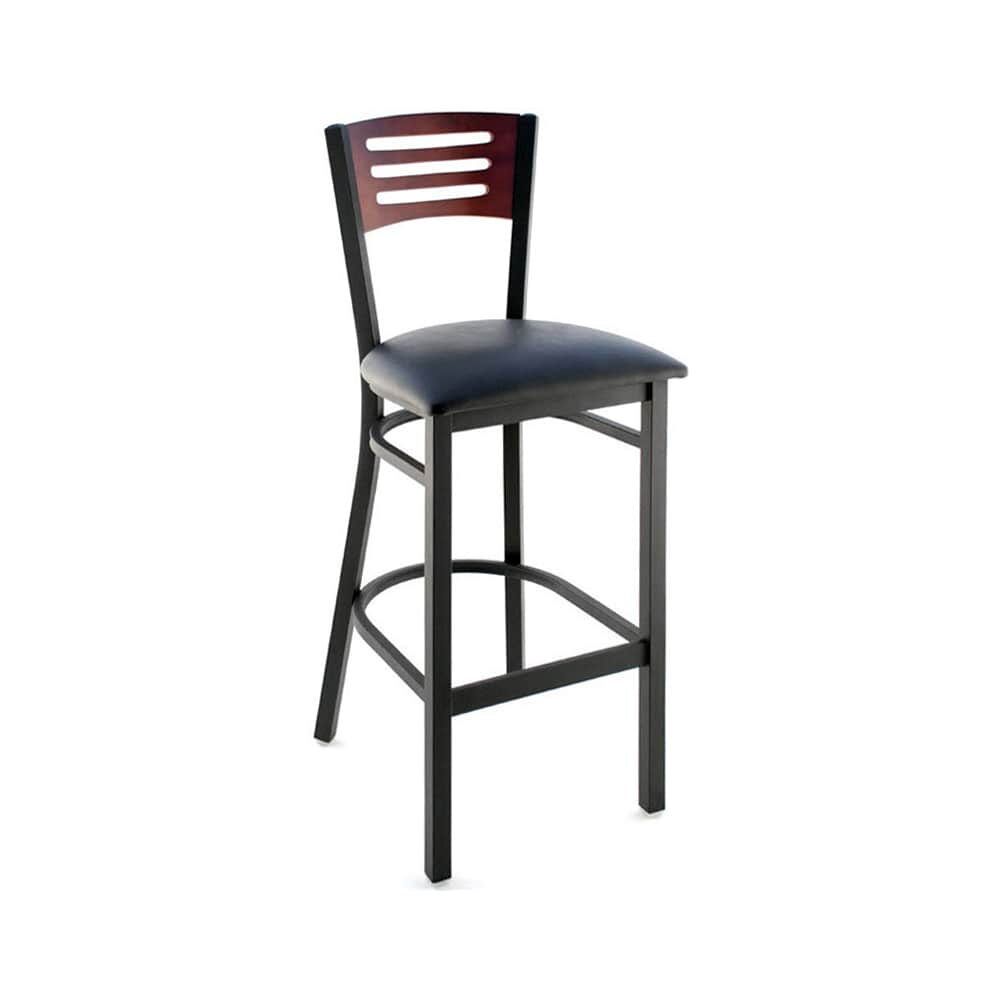 Interchangeable Back Bar Stool in Metal with 3 Slats