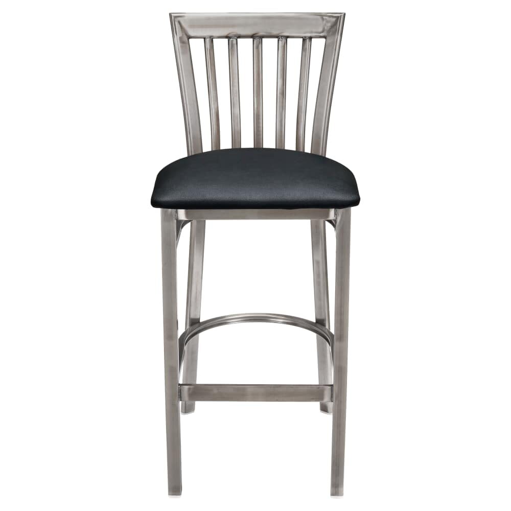 Clear Coat Bar Stool in Metal with Elongated Back