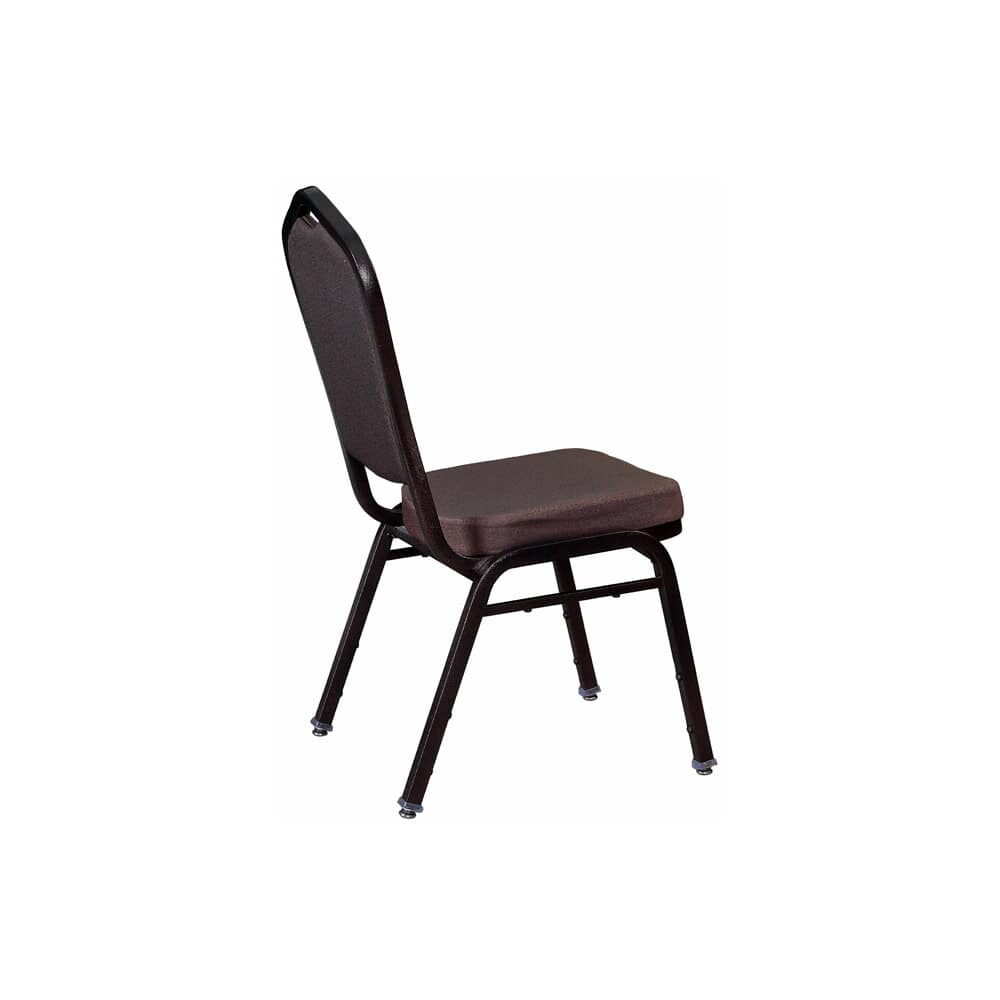 Stack Chair in Metal and Copper Vein Frame with Brown Fabric