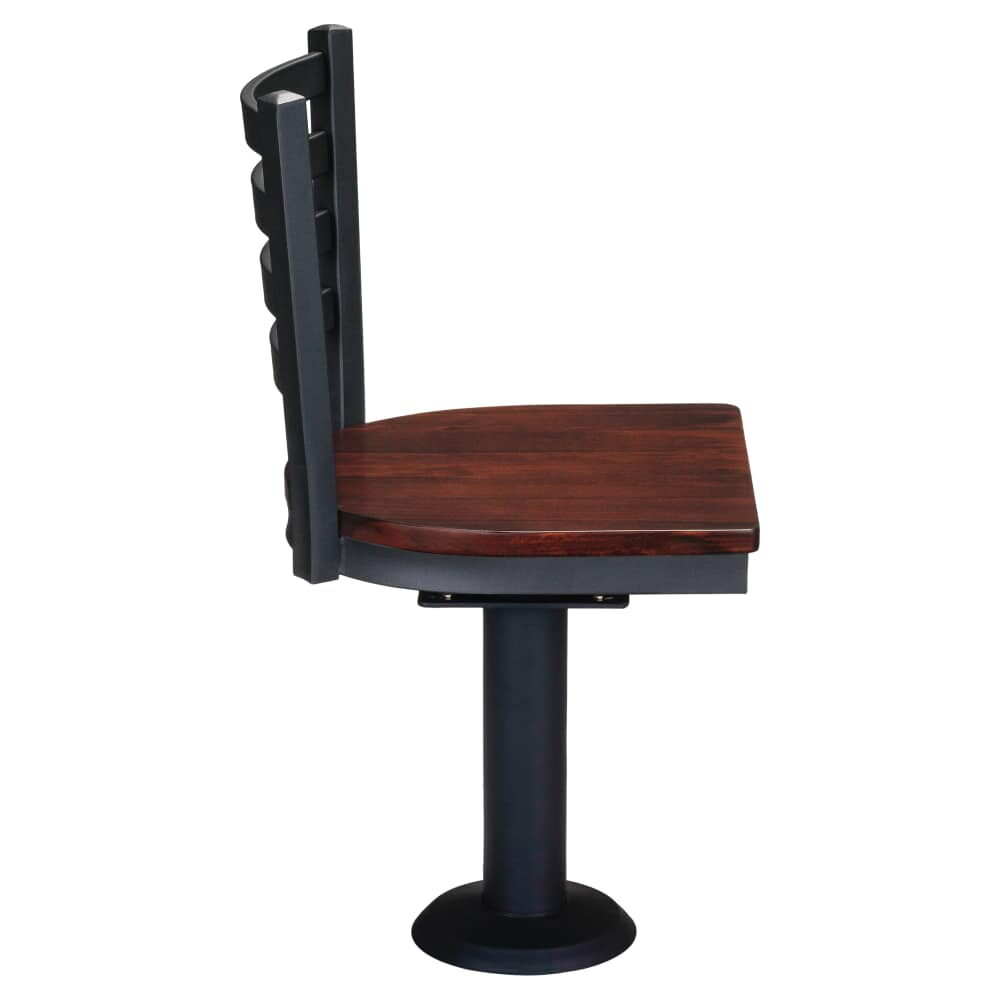 Bolt-Down Ladder-Back Swivel Chair in Metal