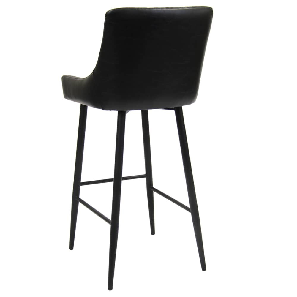 Maal Bar Stool in Upholstered Vinyl with Diamond Stitch