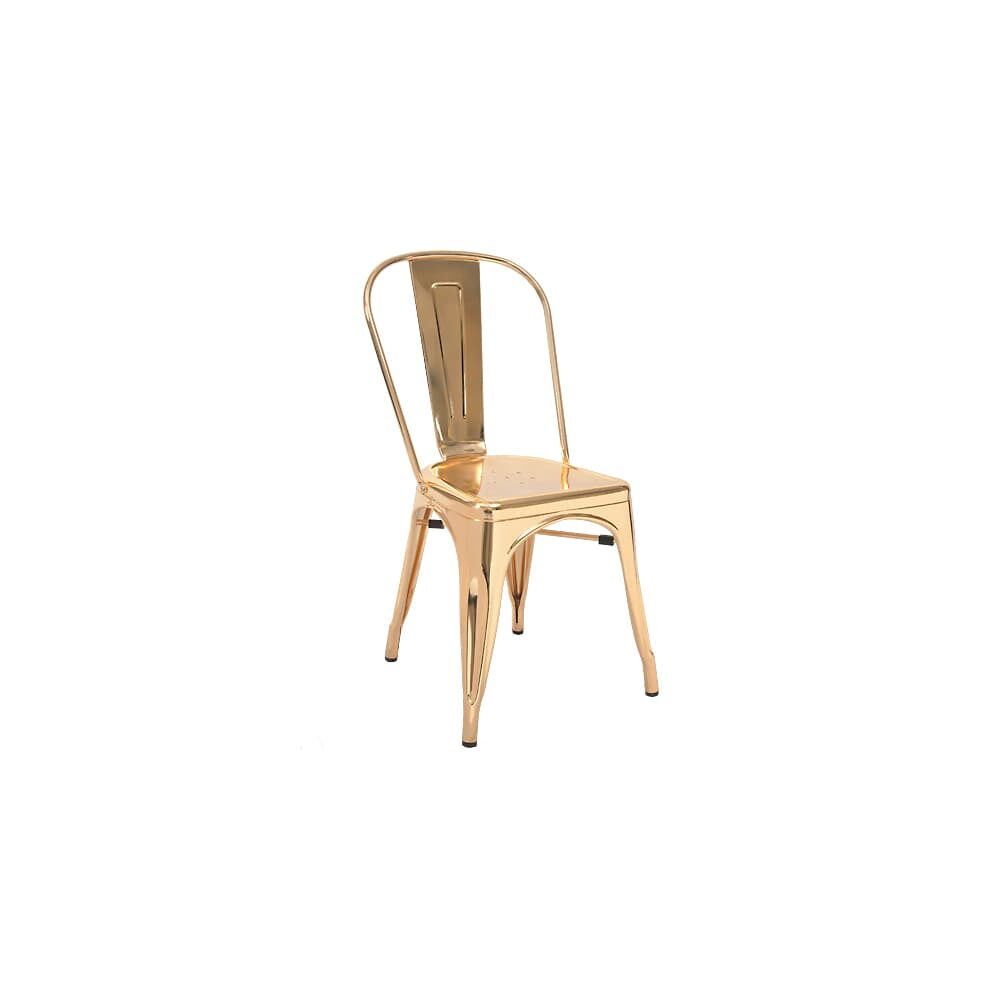 Bistro-Style Chair in Metal with Gold Finish