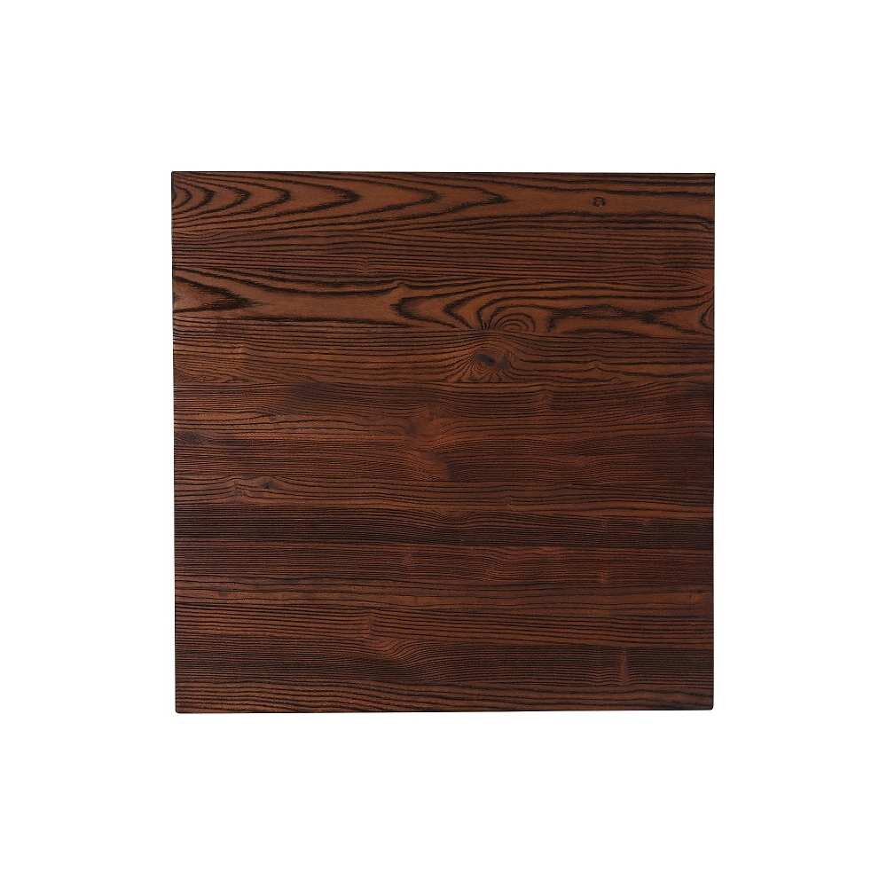 Round Industrial Series Bar-Height Table with Wood Top and Metal Base