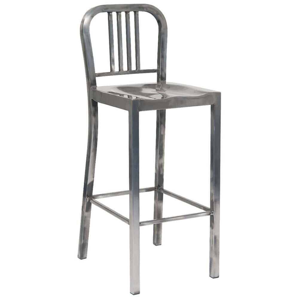 Metal Bar Stool in Clear Finish