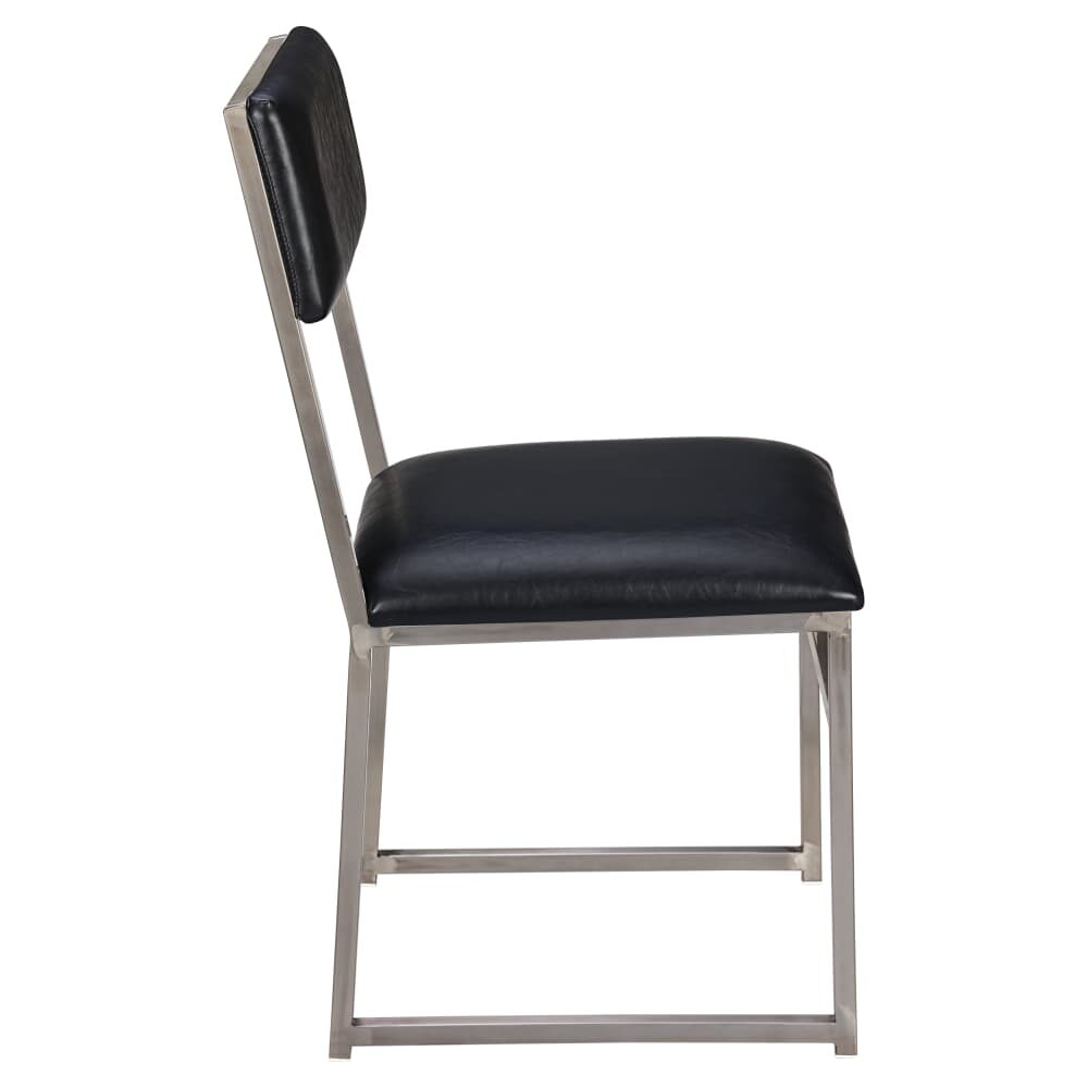 Indy Clear Coat Finish Metal Chair with Padded Back